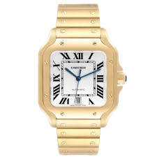 Cartier Santos Silver Dial Large Yellow Gold - Silver Dial First Copy Watch Mumbai