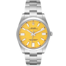 Rolex Oyster Perpetual 41 Yellow Dial Steel Swiss Automatic Watch