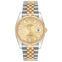 Rolex Datejust Golden Dial Dual Tone Swiss Automatic Watch