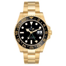 Rolex GMT Master II Yellow Gold Black Dial Swiss Automatic Watch