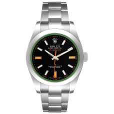 Rolex Milgauss Green Crystal Black Dial Steel Swiss Automatic Watch
