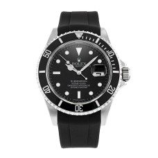 Rolex Submariner Black Dial Rubber Strap Swiss Automatic Watch